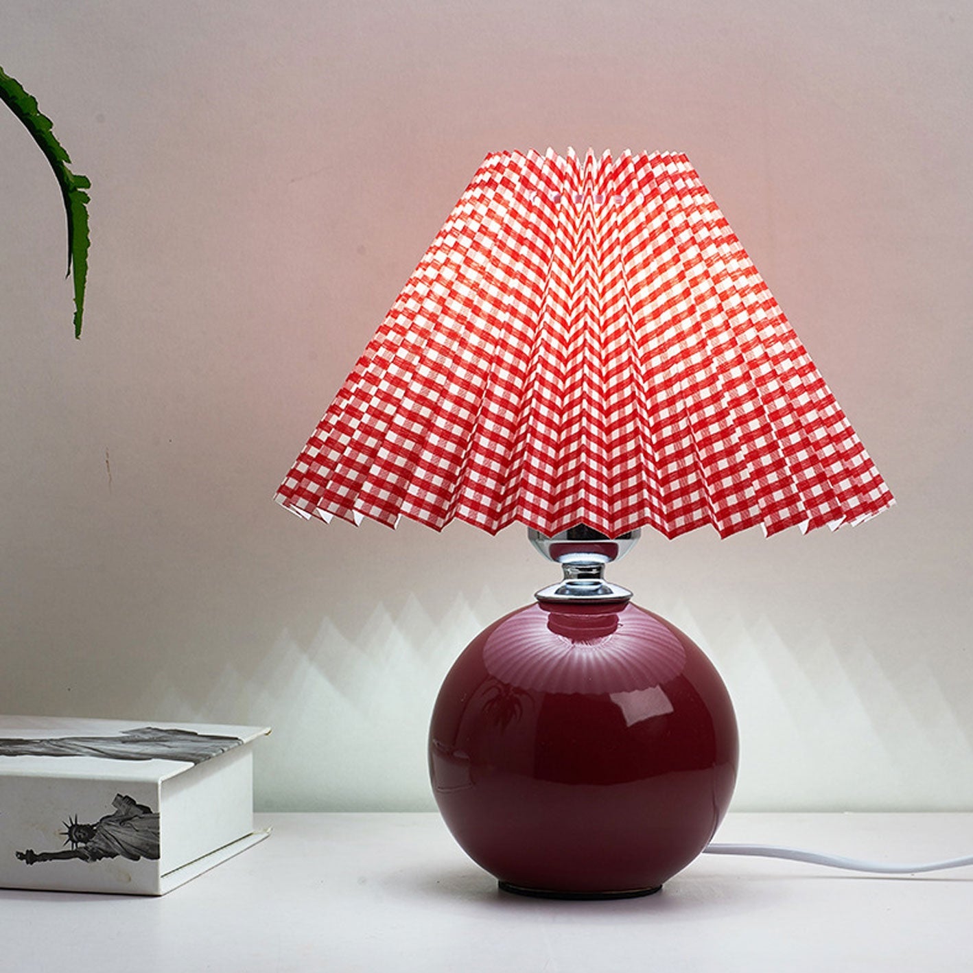 Table Lamp Ceramic 11 in x 9.5 in Modern Bedside Living Room Study LED E26 Fabric Shade | Thomler