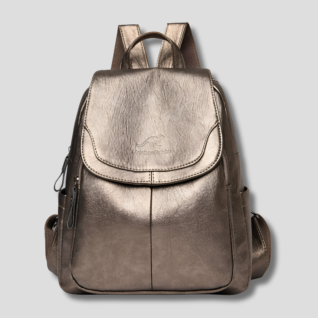 Women's Textured Leather Backpack with Security Features for Work, Travel & Daily Use | Thomler