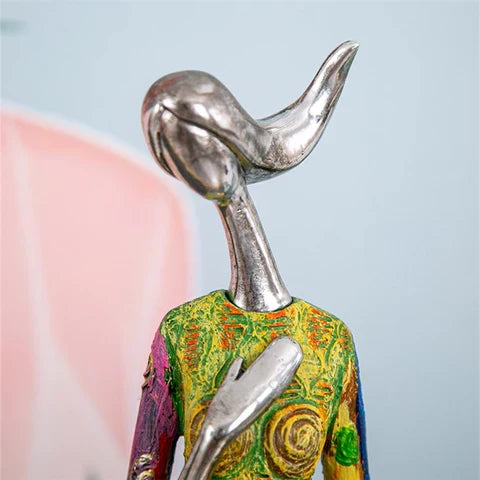 Colorful Abstract Woman Sculpture - Handcrafted Resin Art Figurine for Home Decor, Modern Statement Piece for Living Room, Bedroom, Office | Thomler