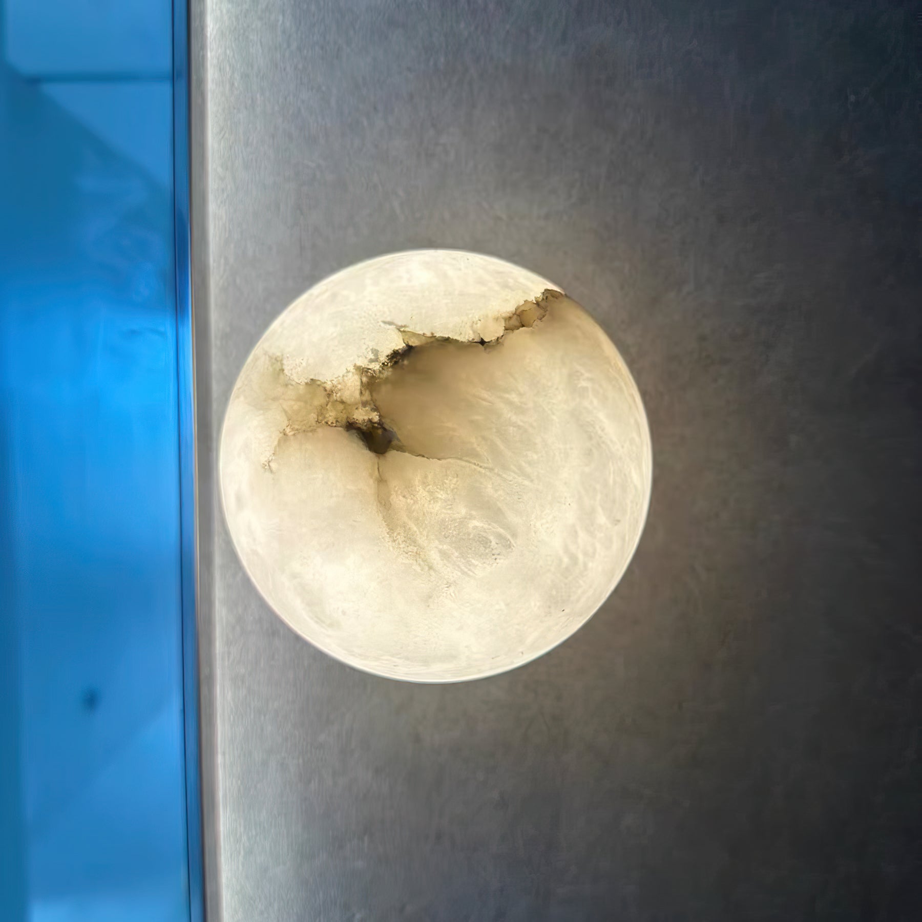 Wall Lamp Alabaster Globe 4.7 in White Bedroom Hallway Ambient Lighting Minimalist Japandi Accent Fixture | Thomler