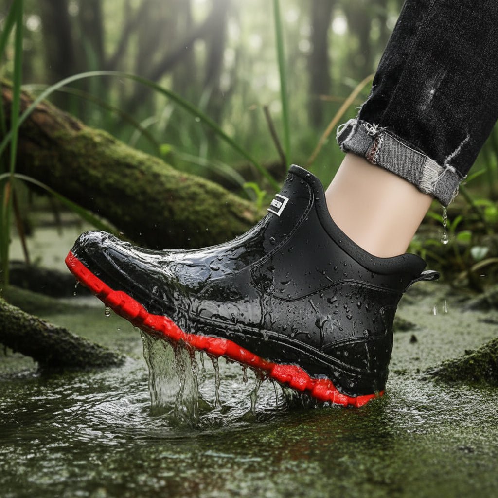 Waterproof Ankle Rain Boots with Slip-Resistant Tread for Mud, Camping & Fishing | Thomler
