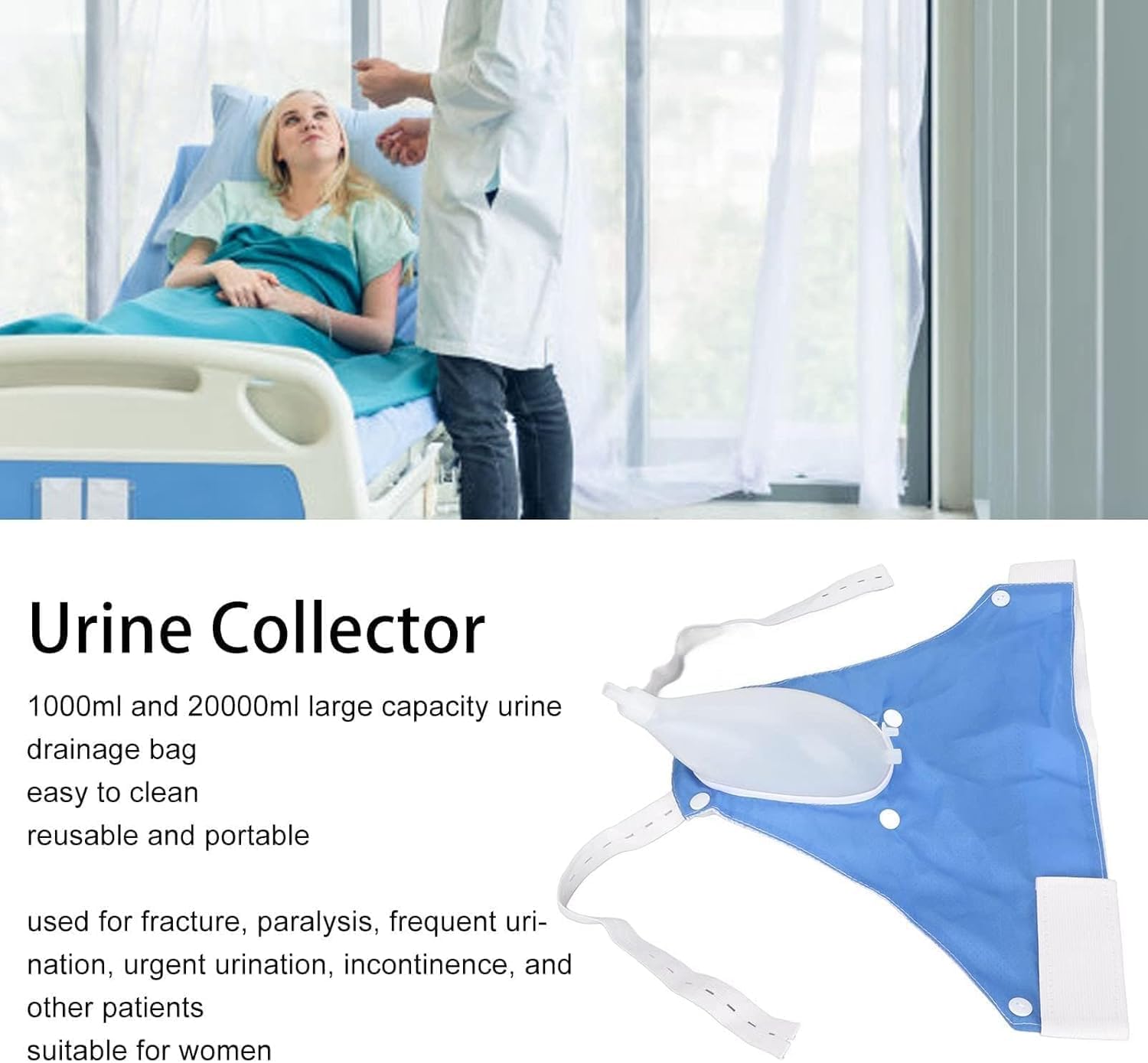 Portable Reusable Urinary Catheter Bag System with Waist Straps & 39-Inch Tube for Adults | Thomler