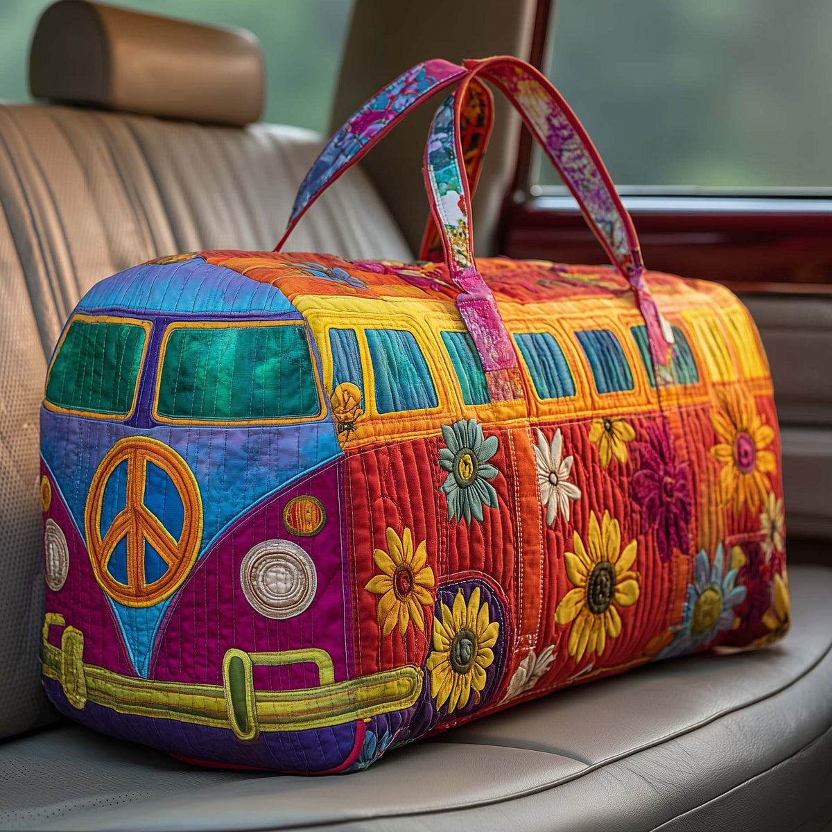 Quilted Floral Weekend Travel Duffel Bag with Reinforced Frame for Women | Carry-On Overnight Bag | Thomler