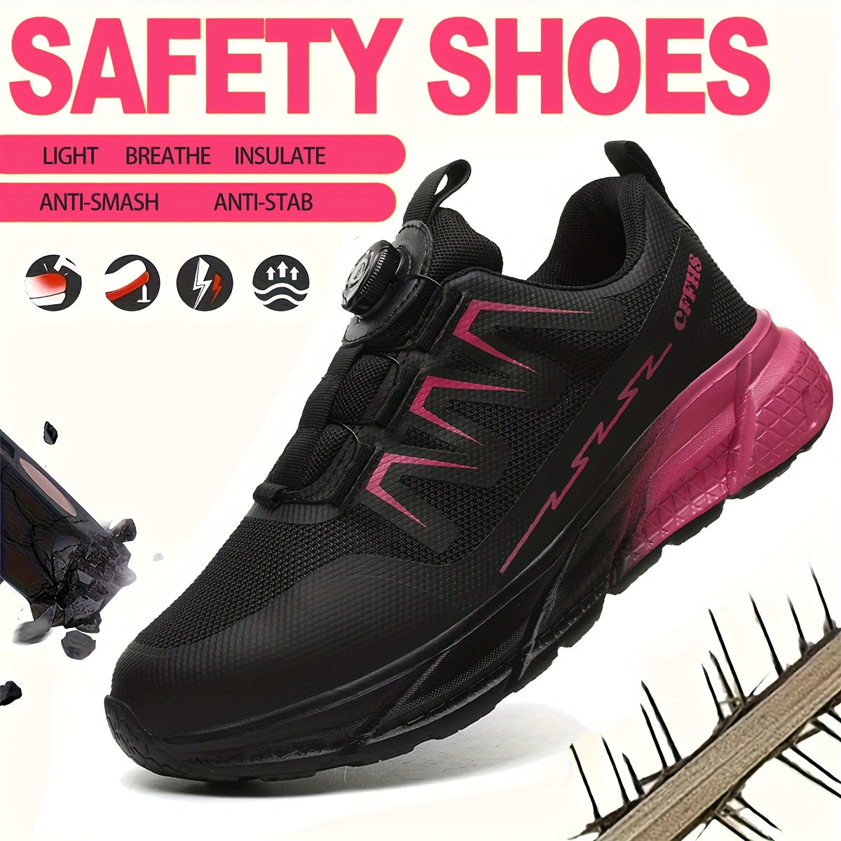 Women's Steel Toe Safety Work Shoes – Lightweight Slip-Resistant Footwear for Job Sites & Industrial Use | Thomler