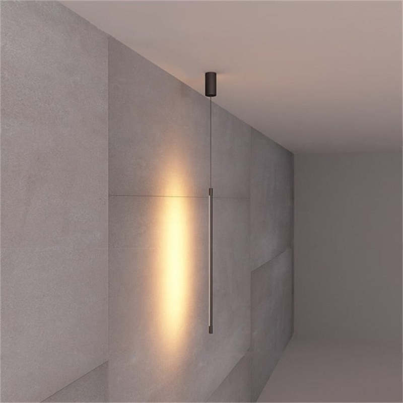 Contemporary Linear LED Ceiling Fixture with Acrylic Diffuser – Modern Hanging Light for Bedroom, Dining Room & Office | Adjustable Cable | Thomler