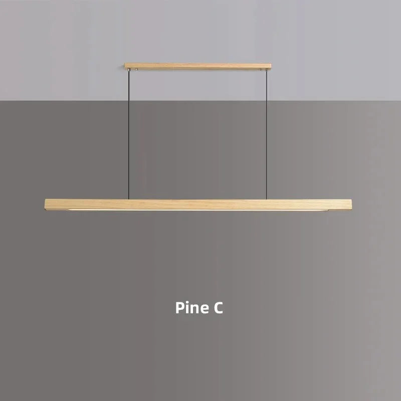 Pendant Light Wood LED 80.0 cm Linear Dining Table Kitchen Island Hanging Ceiling Lamp Dimmable Scandinavian | Thomler