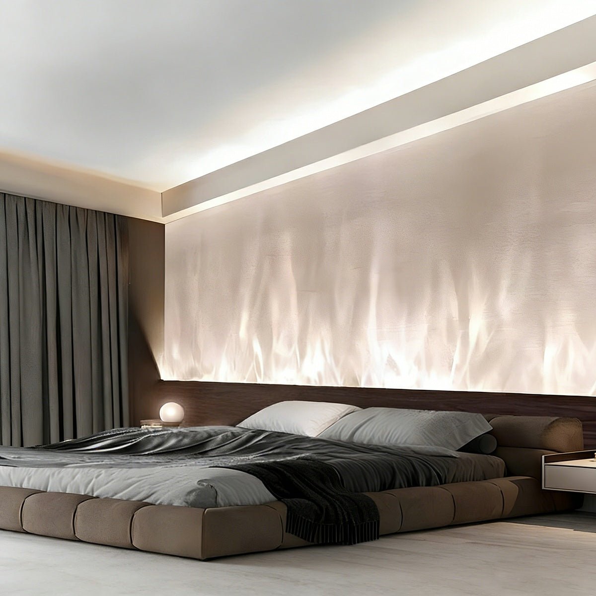 Wall Lamp Aluminium 100.0 cm Black Dynamic LED Ambient Living Room Flame Effect RGBW Lighting | Thomler