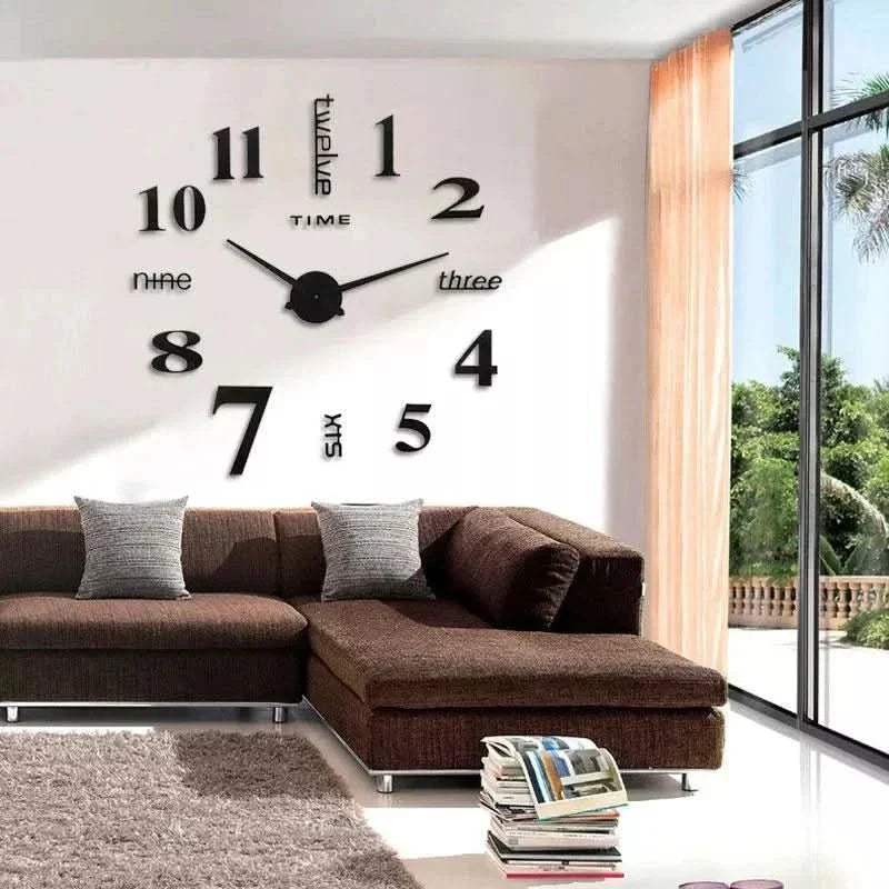 Oversized Statement Wall Clock – Floating 3D Acrylic Design for Living Room, Office & Modern Interiors | Thomler