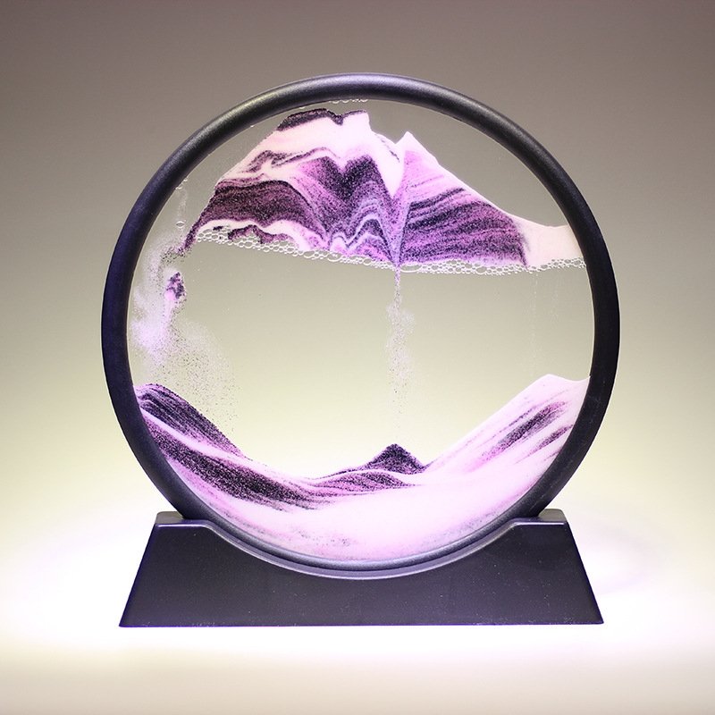 Flowing Sand Art Frame Glass Display Desktop Decor for Home Office Relaxation Mesmerizing Motion Picture | Thomler