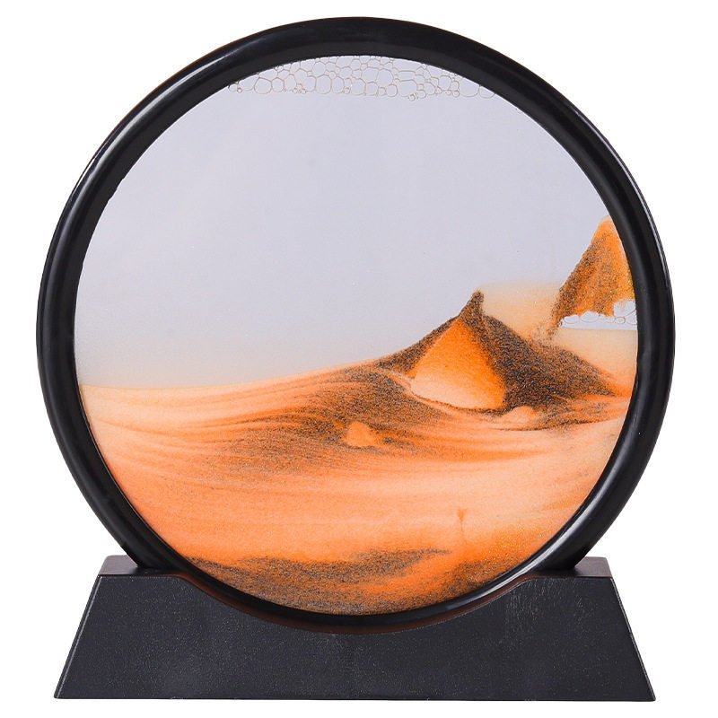 Flowing Sand Art Frame Glass Display Desktop Decor for Home Office Relaxation Mesmerizing Motion Picture | Thomler