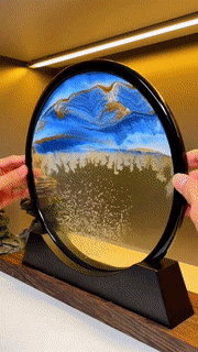 Flowing Sand Art Frame Glass Display Desktop Decor for Home Office Relaxation Mesmerizing Motion Picture | Thomler