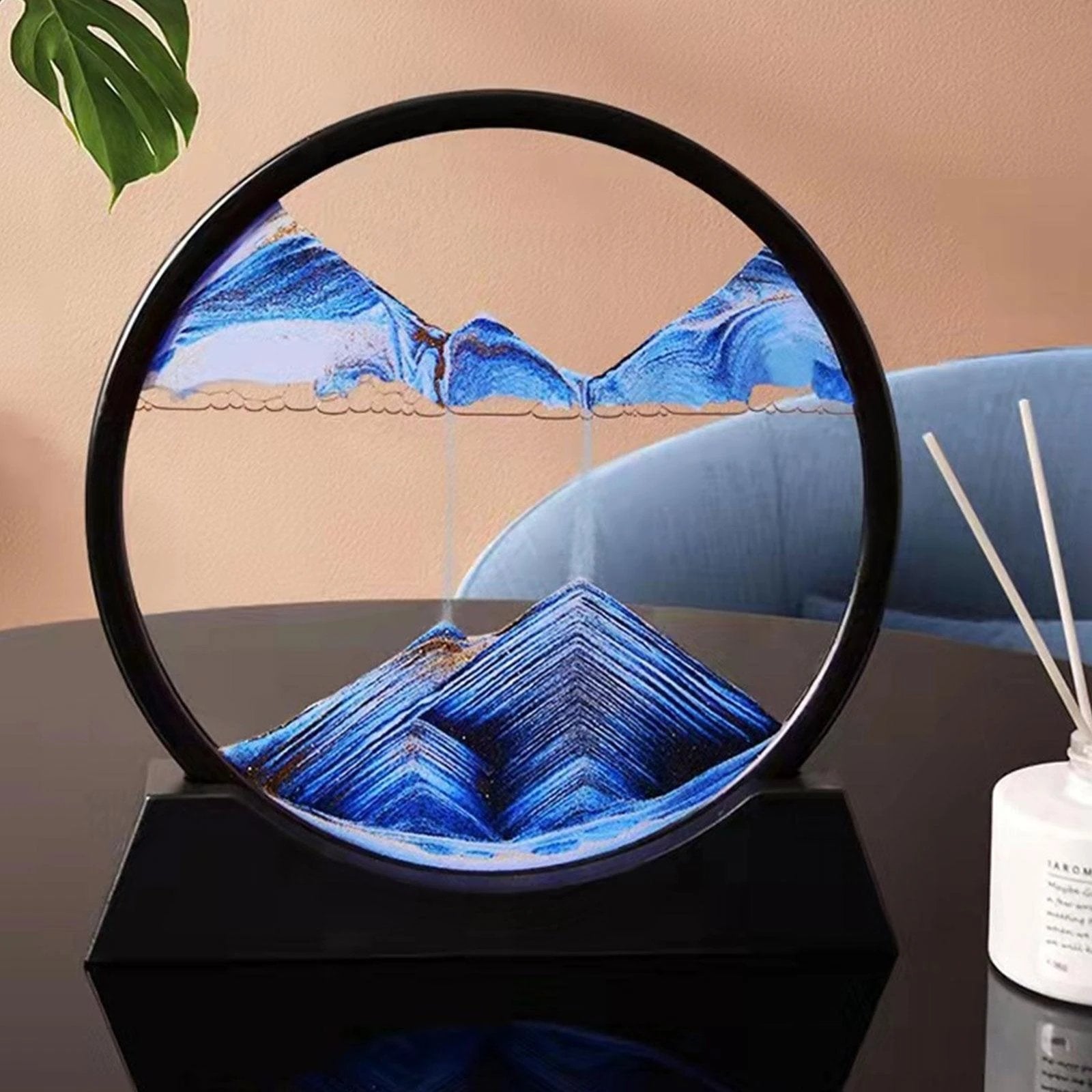 Flowing Sand Art Frame Glass Display Desktop Decor for Home Office Relaxation Mesmerizing Motion Picture | Thomler