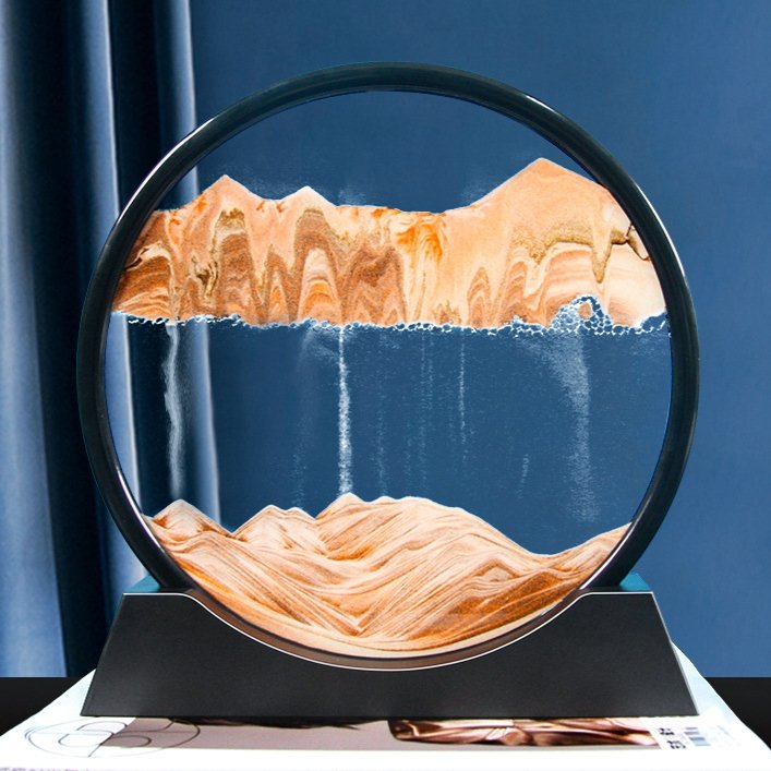 Flowing Sand Art Frame Glass Display Desktop Decor for Home Office Relaxation Mesmerizing Motion Picture | Thomler