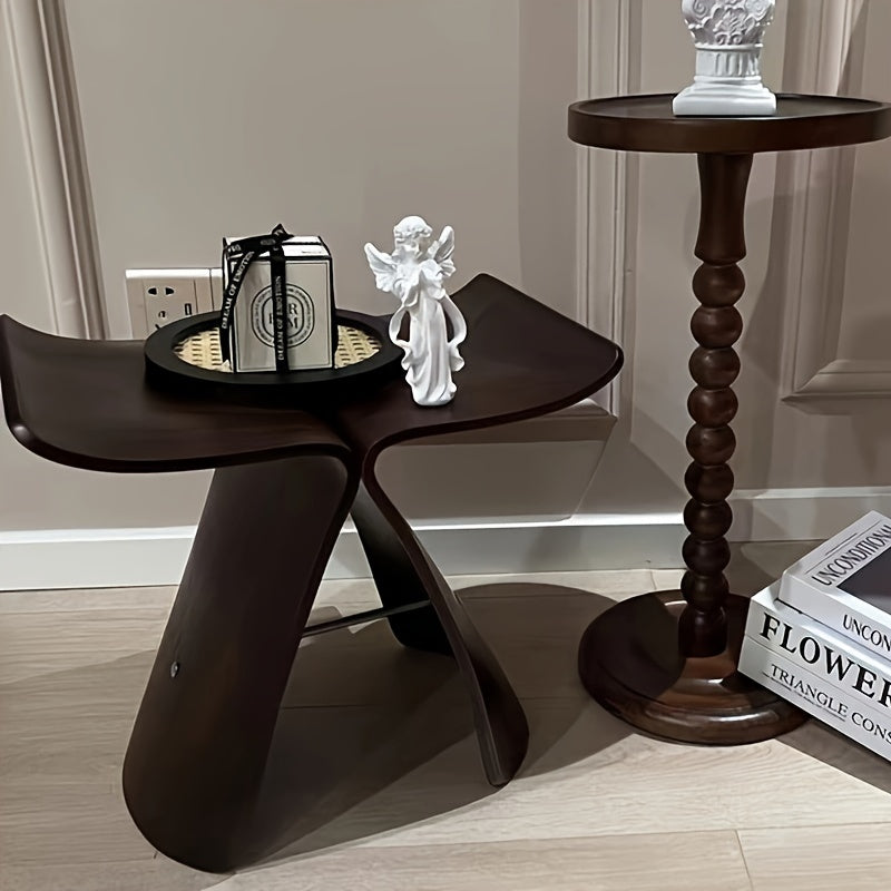 Solid Wood Butterfly Stool – Compact Accent Seat for Entryway, Living Room & Home Office | Thomler