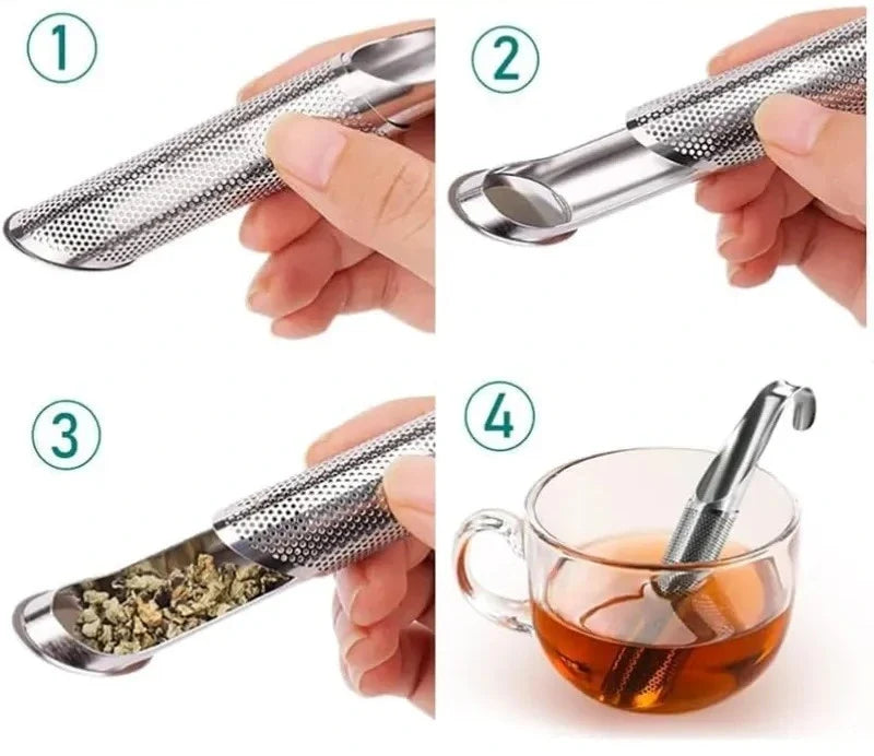 Stainless Steel Loose Leaf Tea Infuser Set with Fine Mesh Filter for Brewing at Home or Travel, 2-Pack | Thomler