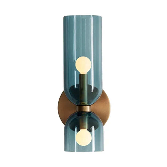 Wandlamp Glas Goud Dubbele Kap 35cm E14 Hal Woonkamer Slaapkamer Modern Stijlvol | Sansoti