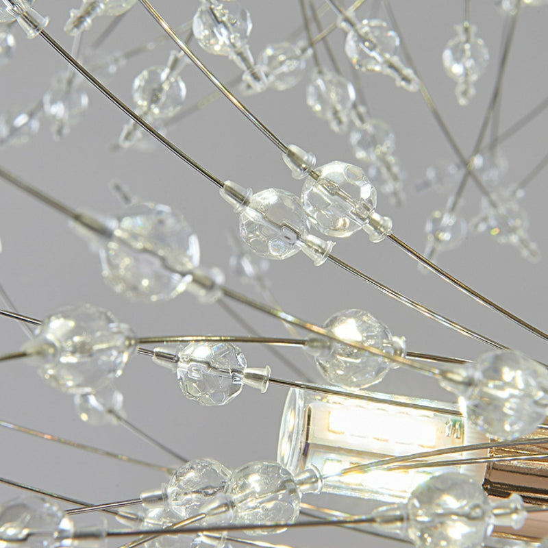 Crystal Starburst Chandelier – Modern Radial LED Fixture in Gold Metal | Thomler