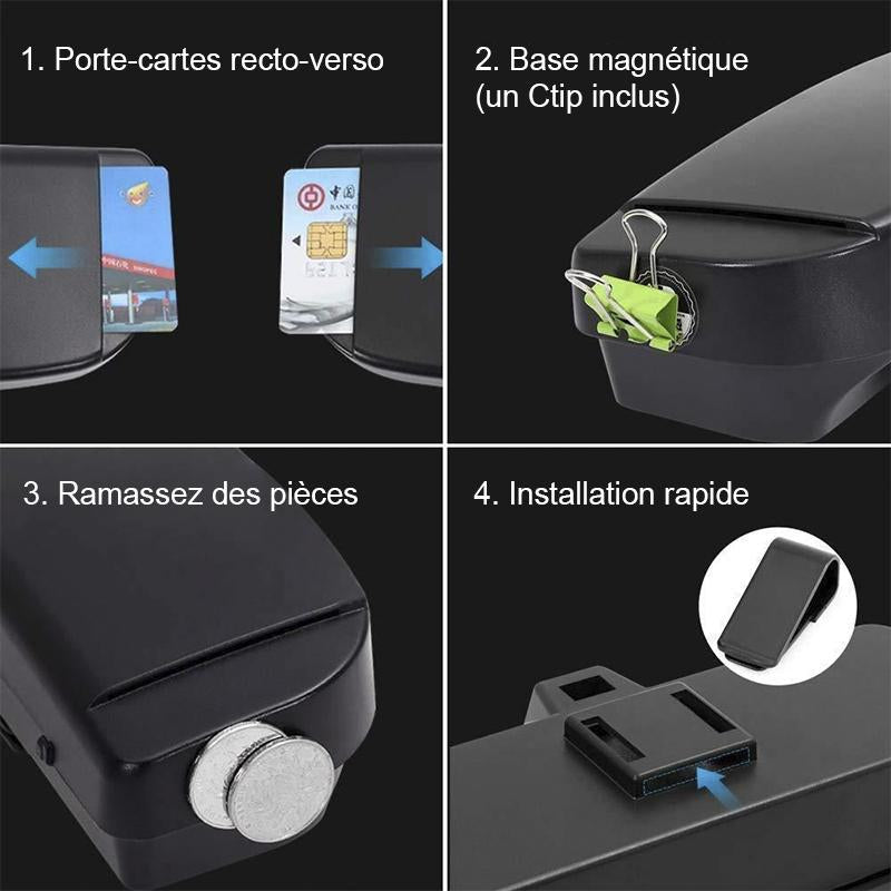 Eyewear Organizer for Car Visor – Magnetic Clip-On Holder with Card Slots | Thomler