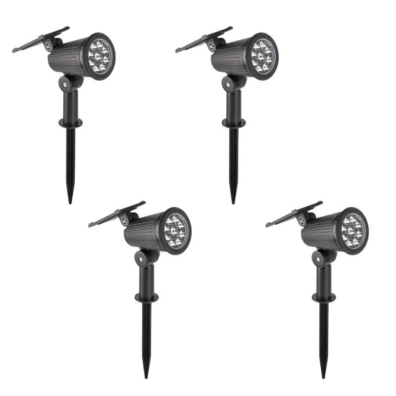 Solar Spotlight 9-LED Outdoor Landscape Light with Auto Dusk-to-Dawn Sensor & 3 Brightness Settings for Garden Pathway Patio Yard Lighting | Thomler