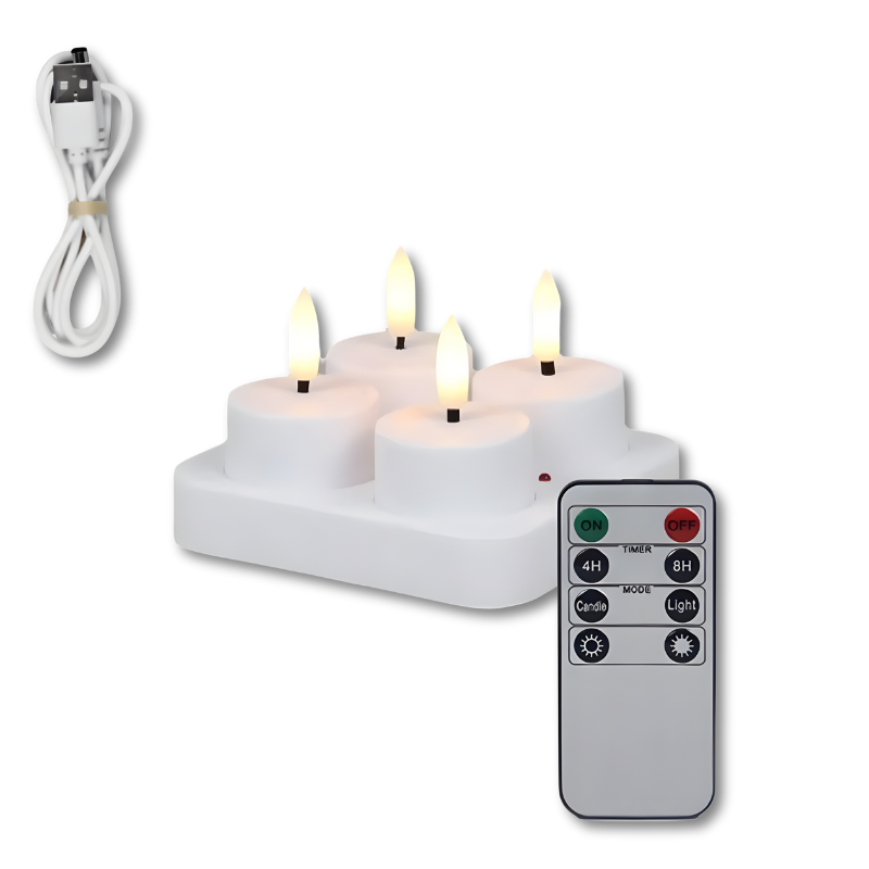 Rechargeable Flameless LED Candles with Remote Control & Timer for Home Decor, Dining Table, Wedding, Living Room Ambiance | Thomler