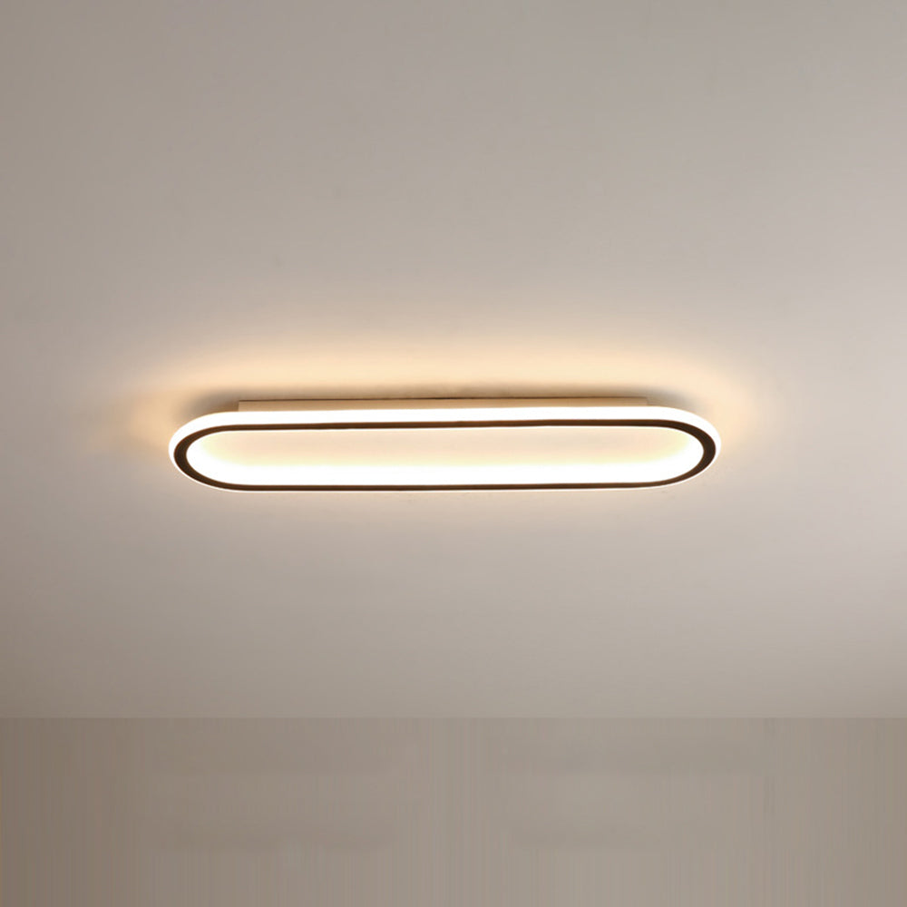 Oval Ceiling Light Fixture with Integrated LED Strip – Modern Flush Mount for Hallway, Bedroom & Living Room | Thomler