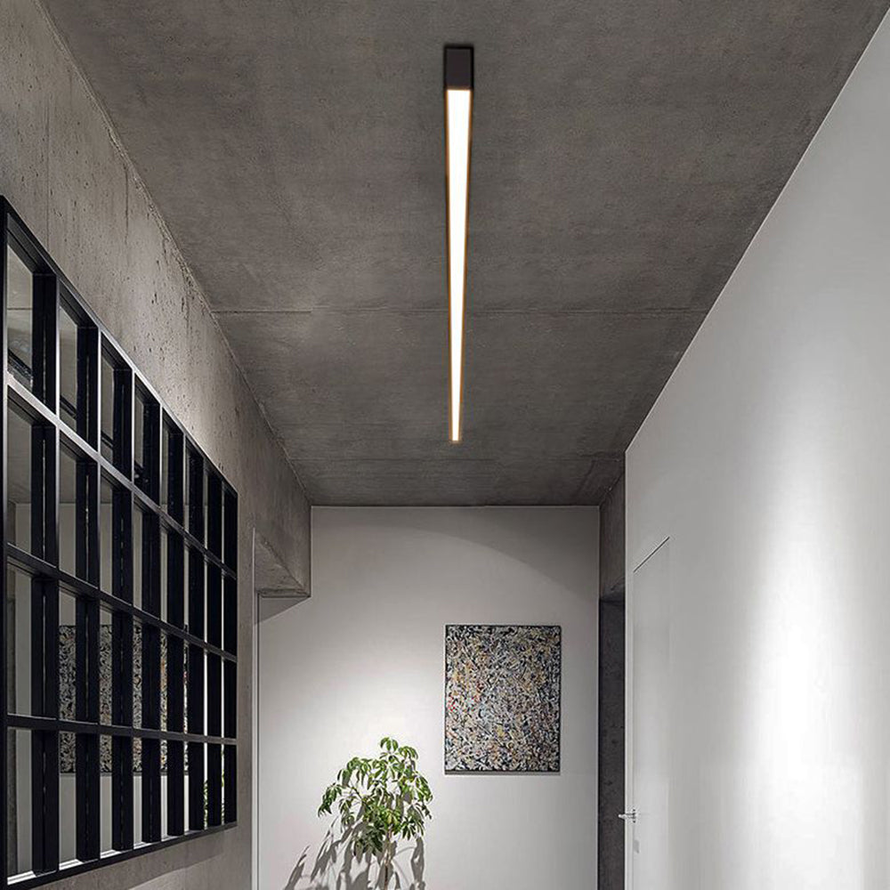 Modern Linear Black LED Flush Mount Ceiling Light Dimmable 24-47 Inch Metal for Kitchen Living Room | Thomler