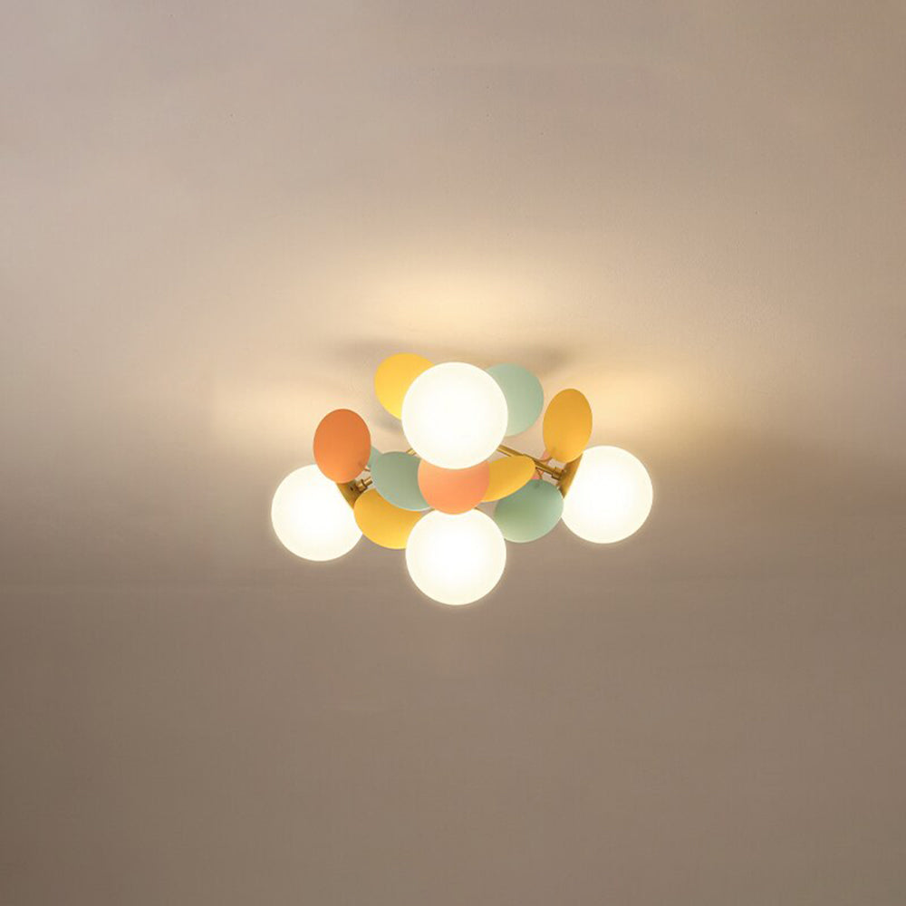 Modern Glass Acrylic Flower Branch LED Chandelier with Color Changing Light for Dining Room & Living Space | Thomler