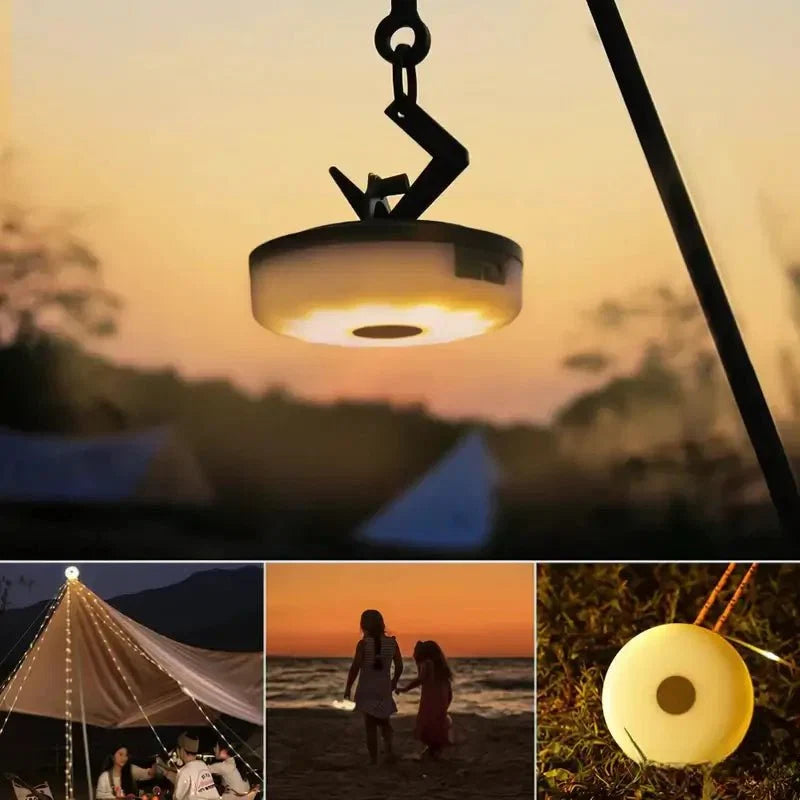 Rechargeable LED Camping Lantern with 33 ft Retractable String Lights | Magnetic Mount Outdoor Tent Light | Waterproof Portable Camp | Thomler