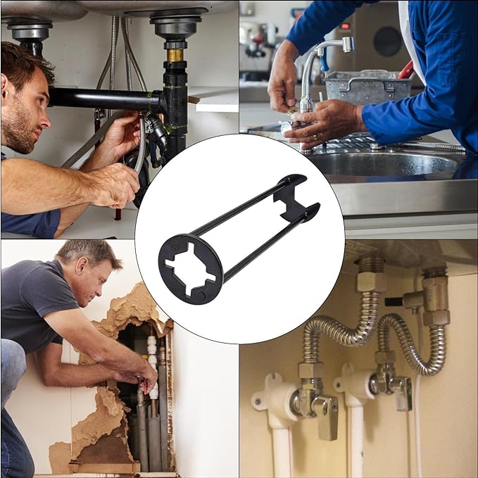 Basin Nut Wrench Tool Extended Reach Plumbing Installer for Faucet Nuts Under Sink Bathroom Kitchen | Thomler