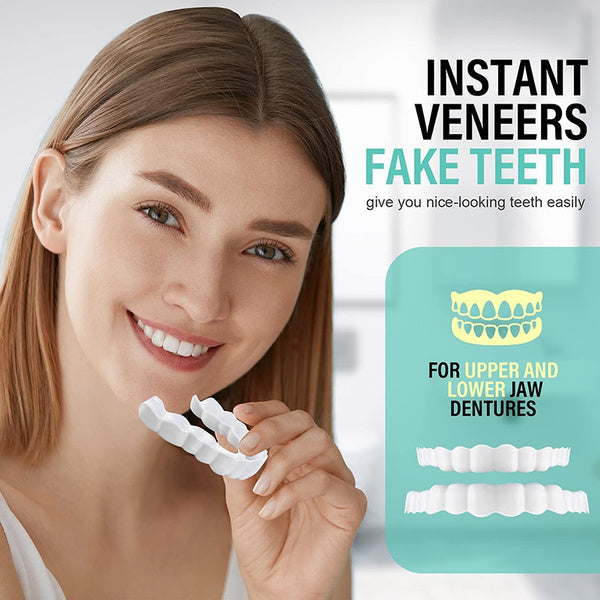 Snap-On Cosmetic Teeth Covers for Upper & Lower Teeth – Instant Smile Veneers for Missing, Broken, or Stained Teeth – Comfortable | Thomler