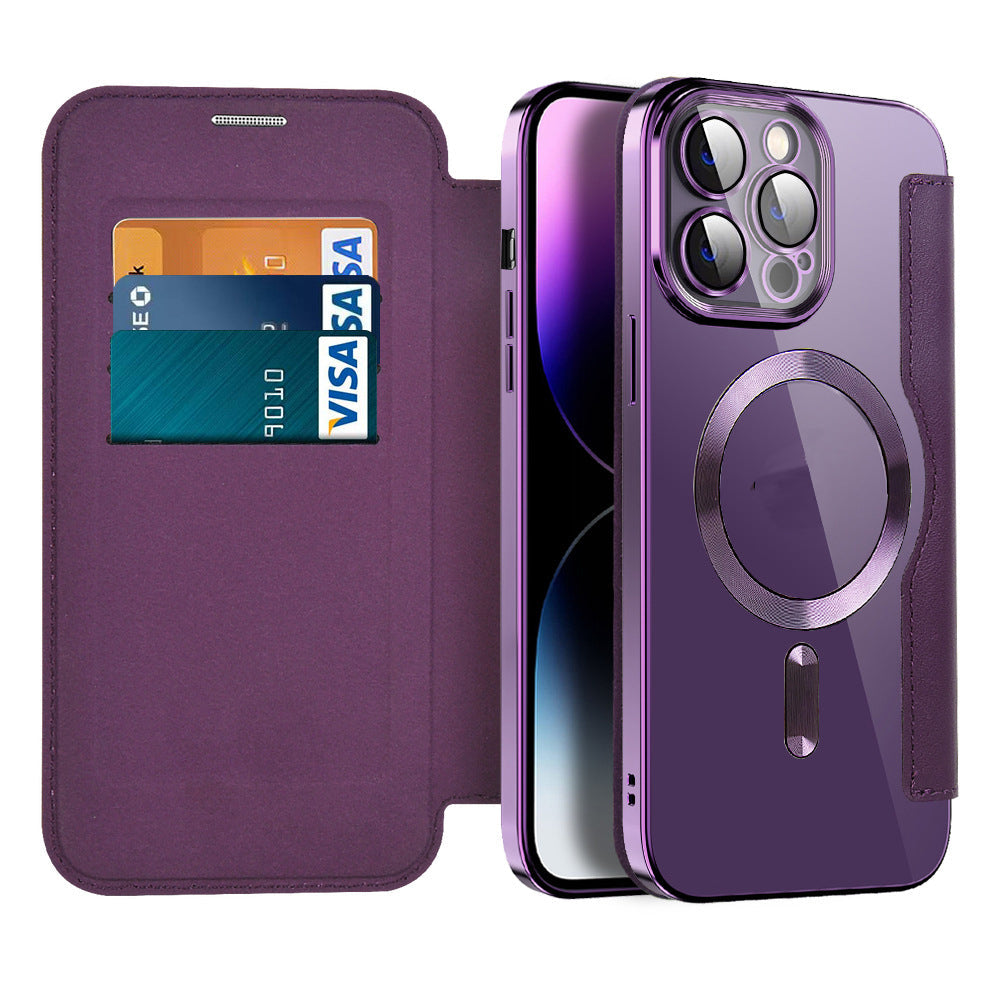 Wallet Phone Case with Card Holder & Magnetic Clasp – Flip Cover with RFID Protection & Kickstand for iPhone 12/13/14/15 Series | Thomler
