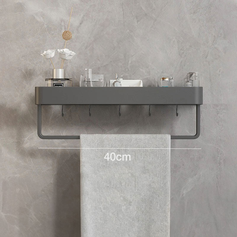 Wall Shelf Metal 30.0 cm Grey Bathroom Storage Rack Compact Shower Organiser Shelf Minimalist Modern Bathroom Accessories | Thomler