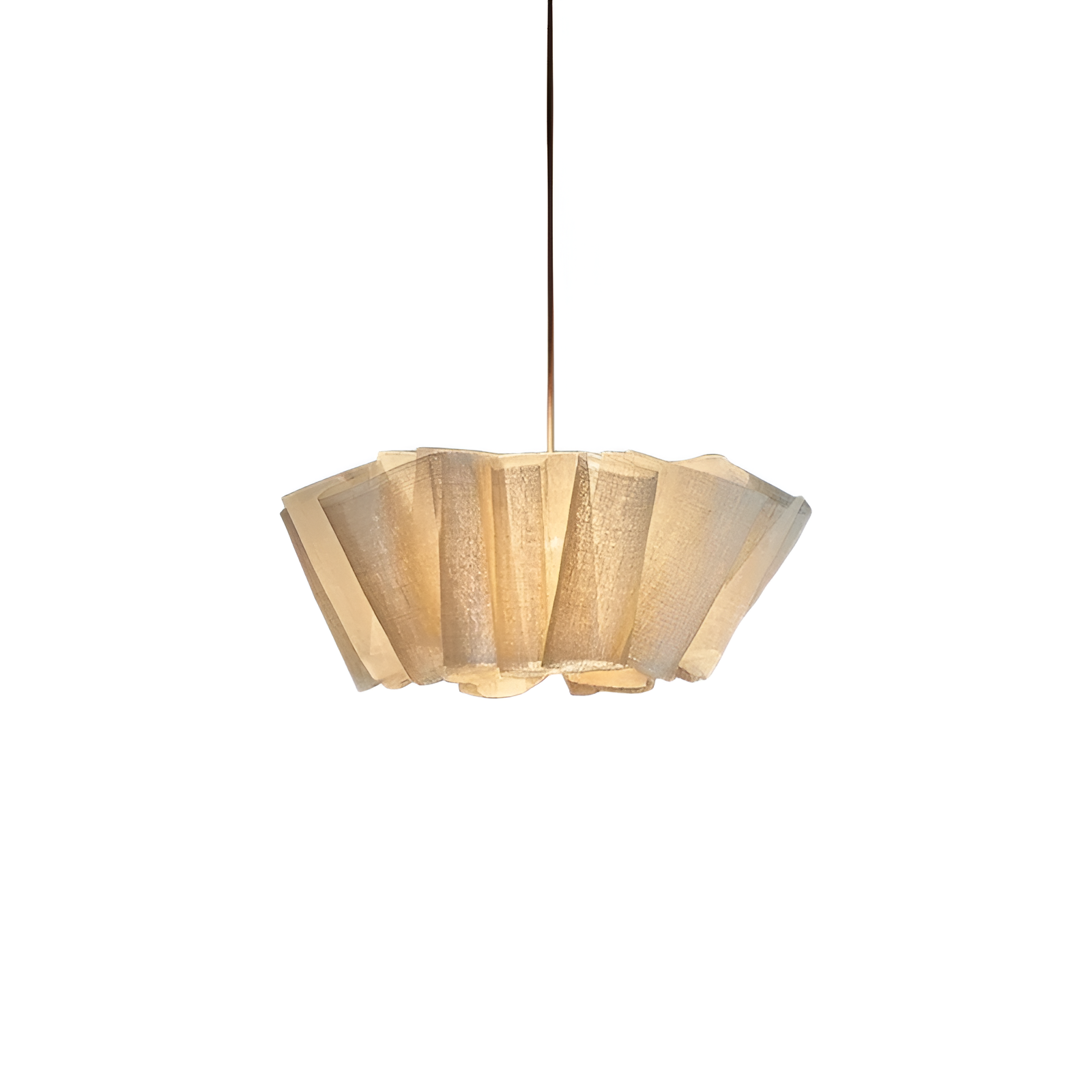 Pendant Light Fabric Pleated Shade 15.7 in Warm Cream Dining Room Kitchen Island Hanging Ceiling Lamp Scandinavian Japanese Style | Thomler