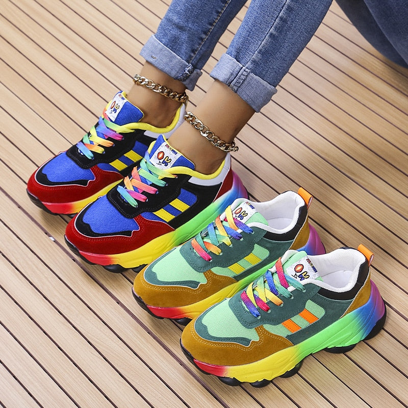 Women's Orthopedic Walking Sneakers with Shock-Absorbing Platform | Breathable Stretch Upper with Arch Support | Non-Slip Athletic Shoes | Thomler