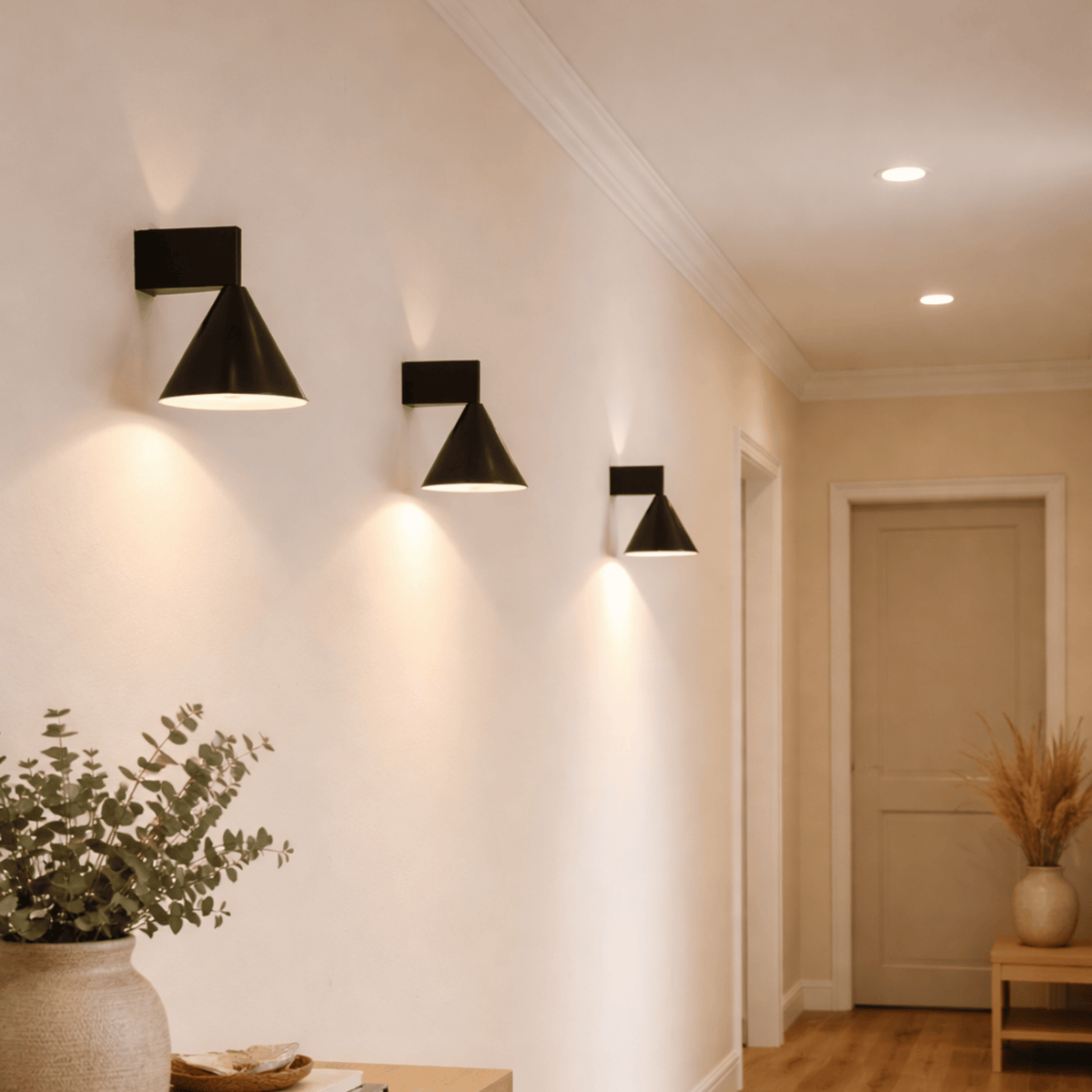 Cone Wall Sconce with Dual-Direction LED Lighting for Hallways & Bedrooms | Thomler