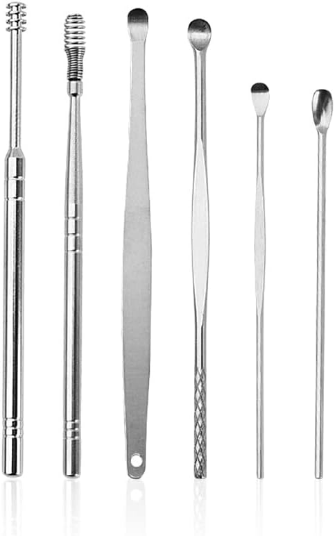 Stainless Steel Ear Cleaning Tool Set with Portable Case for Safe Wax Removal | Reusable Earwax Remover Kit for Adults and Kids | Profession | Thomler