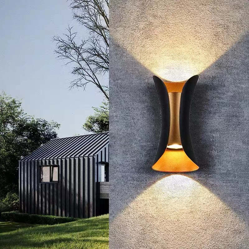 Waterproof Curved LED Outdoor Sconce Hardwired Wall Light for Patio Garden & Entryway | Thomler