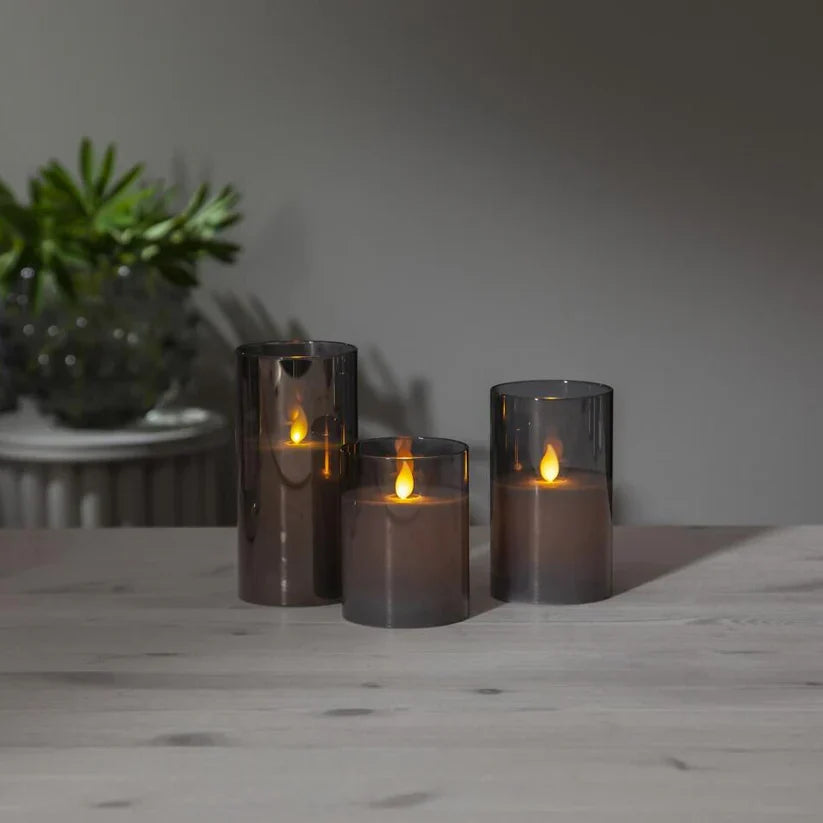Flameless LED Pillar Candles with Remote Control & Timer – 3-Piece Set, Realistic Flickering Flame Effect for Living Room, Bedroom, Dining | Thomler