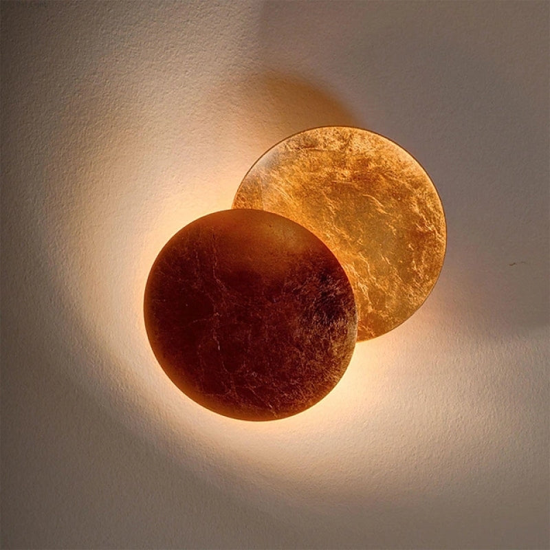 Round Metal Wall Sconce Light Fixture for Living Room Bedroom Dining Area Scandinavian Minimalist Indoor Accent Lighting | Thomler