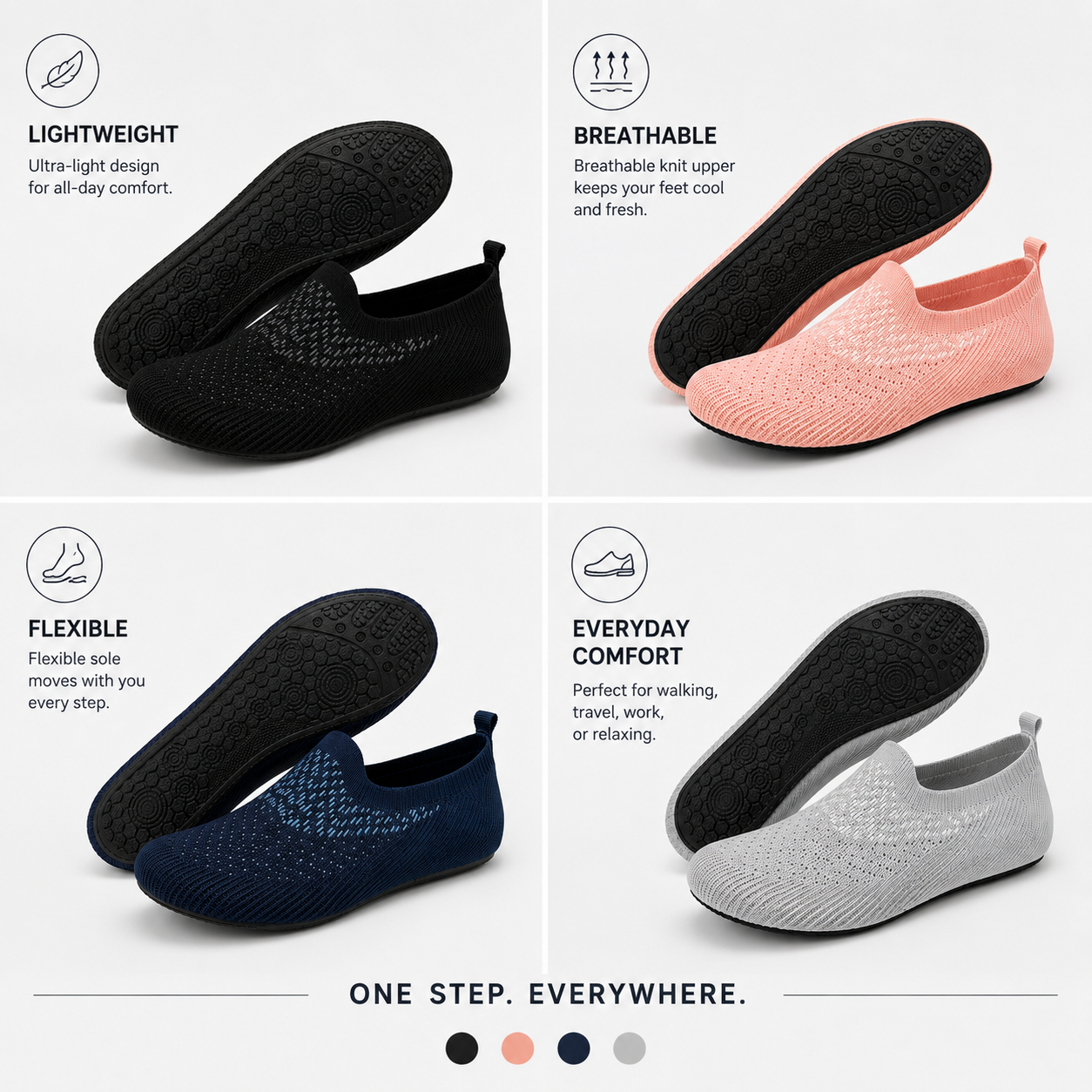 Lightweight Mesh Athletic Sneakers Men's Laceless Running Trainers Flexible Sole for Gym Jogging Daily Wear Travel | Thomler