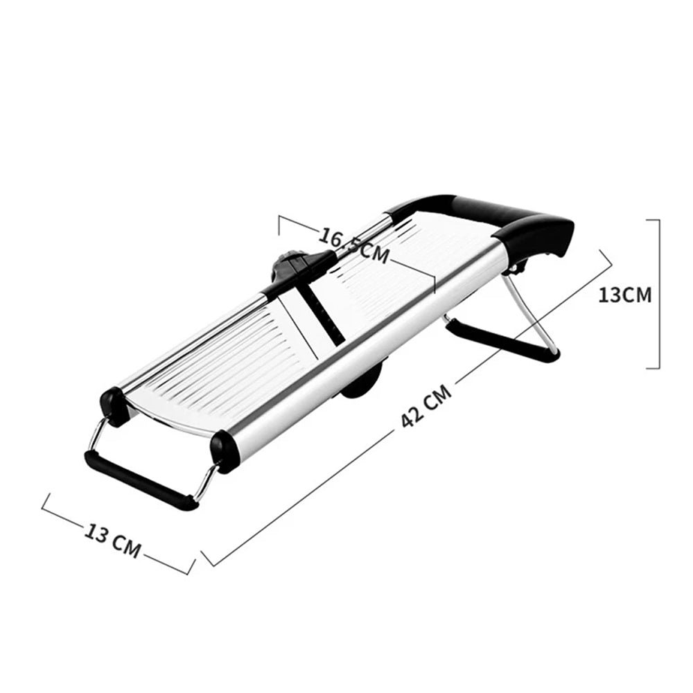 Adjustable Vegetable Slicer with 6 Thickness Settings & Safety Guard for Potatoes, Cucumbers, Carrots | Thomler
