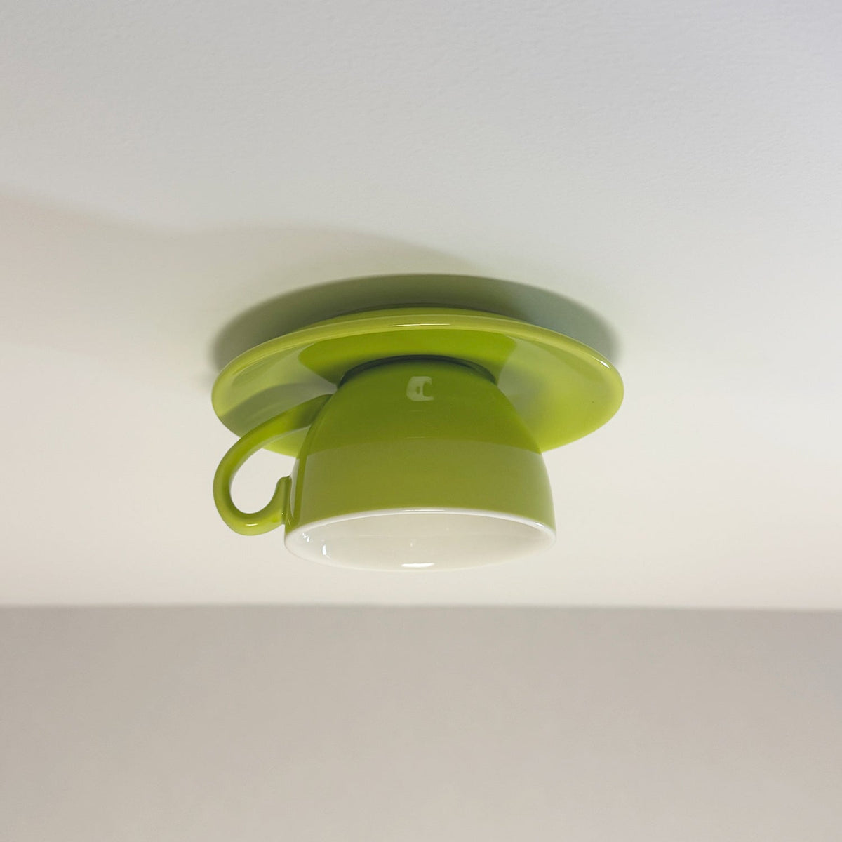 Ceramic Coffee Cup Ceiling Light Fixture – Flush Mount in Yellow, Blue, Pink & More Colors for Bedroom, Dining Room, Living Room | Thomler