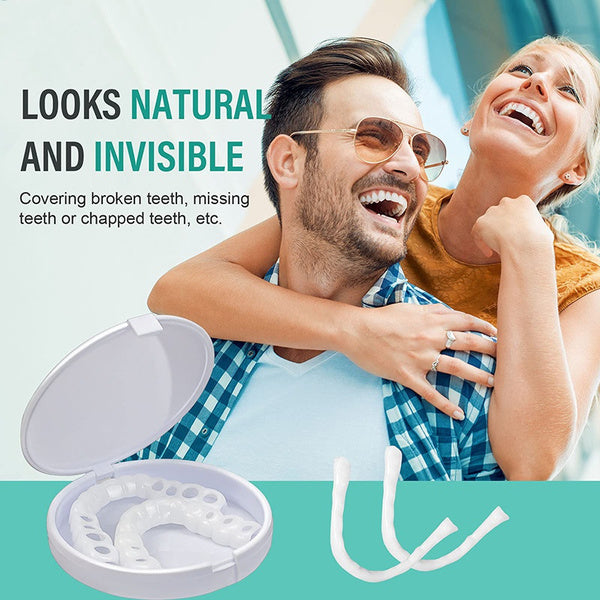 Snap-On Cosmetic Teeth Covers for Upper & Lower Teeth – Instant Smile Veneers for Missing, Broken, or Stained Teeth – Comfortable | Thomler