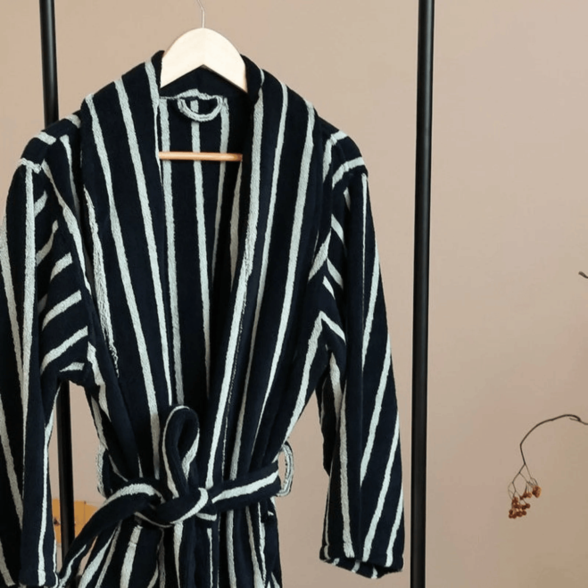 Jacquard Striped Robe in Pure Organic Cotton for Bath & Lounge | Thomler