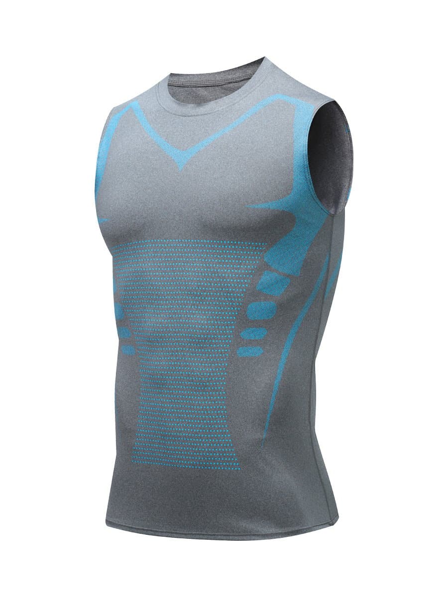 Slimming Undershirt for Men – Sleeveless Body Shaper Tank with Chest Support – Breathable Neoprene Compression Wear for Gym, Office & Daily Use – Invi