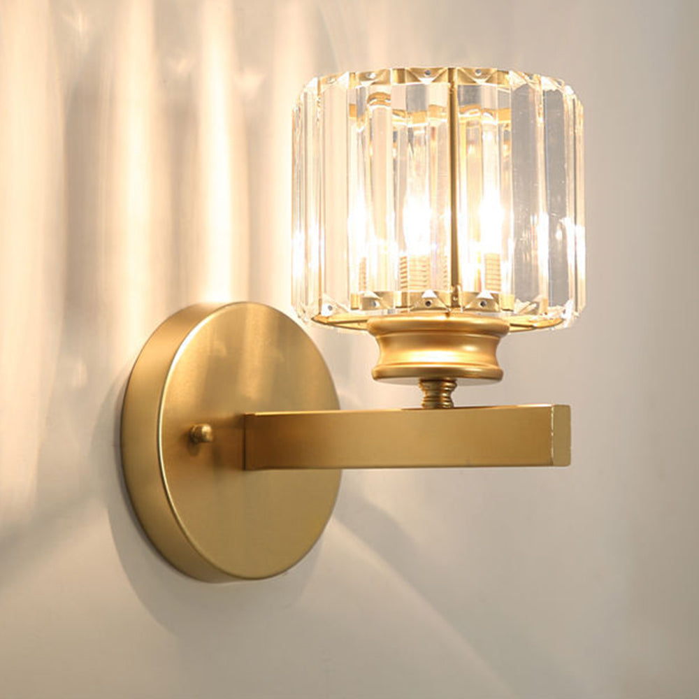Wall Lamp Glass Metal 24.0 cm Black Bedroom Hallway Living Room Accent Lighting Fixture | Thomler