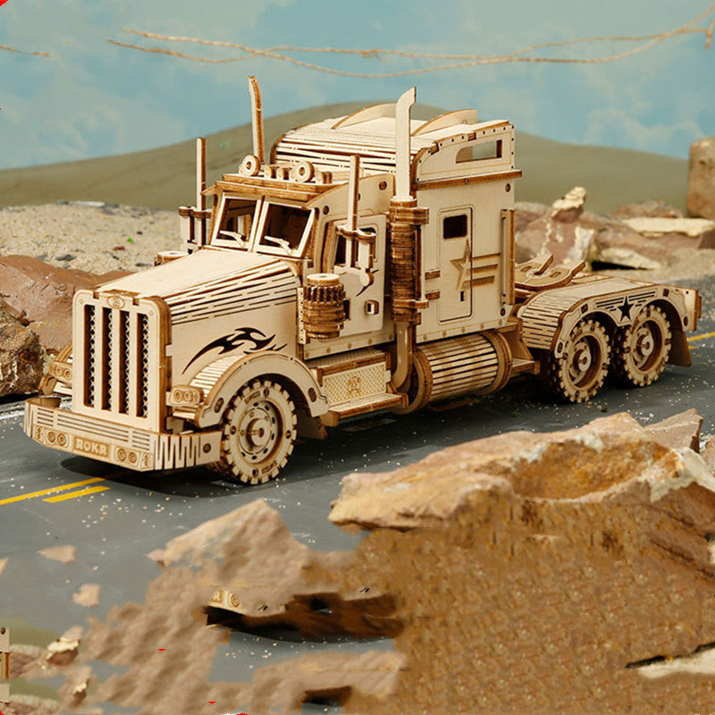 3D Timber Assembly Kit Interlocking Brain Teaser for Adults Desktop Display Model Collectible Hobbyist Project Vehicle Locomotive Automobile | Thomler