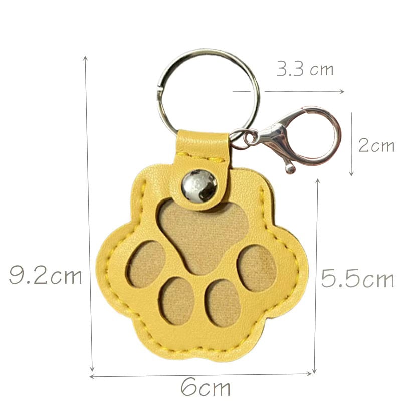 Pet Memorial Keychain with Hidden Keepsake Chamber – Leather Paw Print Charm for Dog & Cat Lovers | Thomler