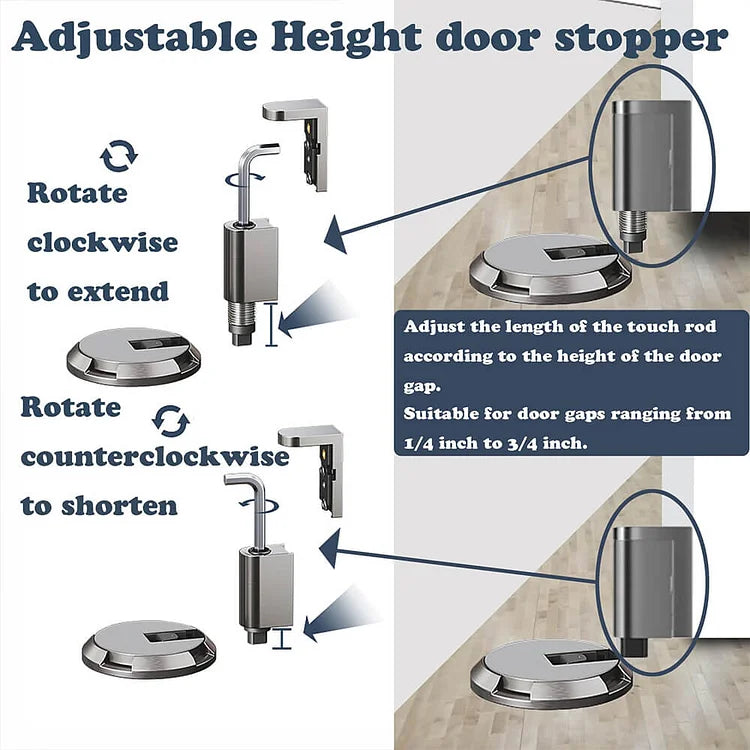 Door Stopper Zinc Alloy Push Lock Floor Mounted Stable Door Holder For Living Room Office Hallway Mechanical Door Stop | Thomler