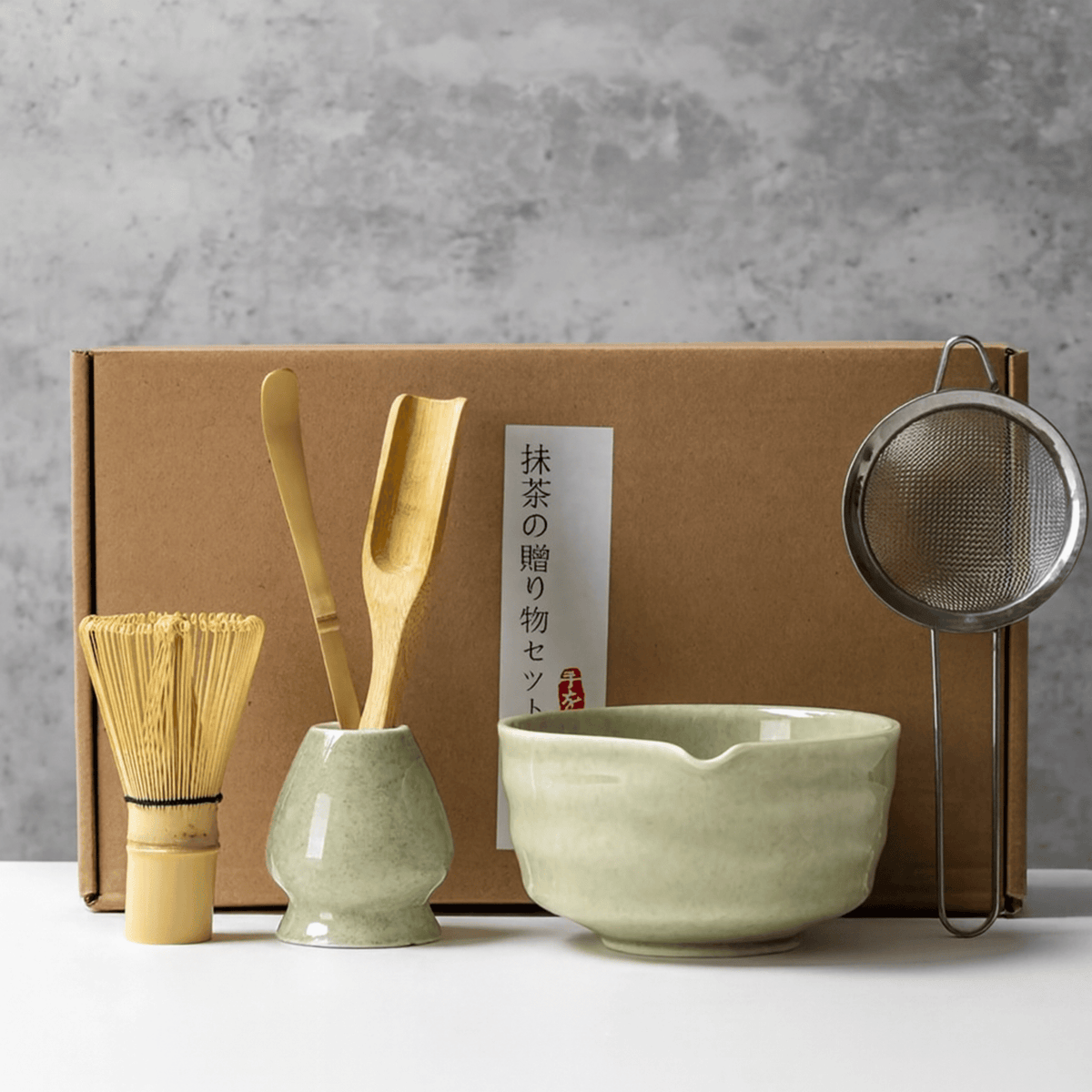 6-Piece Ceremonial Matcha Tool Kit – Ceramic Bowl, Bamboo Whisk, Spoon & Accessories for Authentic Tea Preparation | Thomler